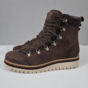 NEW Cole Haan Zerogrand Lodge Boot 9.5 Brown Leather Shearling Waterproof Hiker